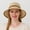 Beige, variant on Packable Crochet Straw Bucket Hat with Two-Tone Design Lightweight Summer Sun Hat for Beach Travel Hiking Outdoor Use - Beige