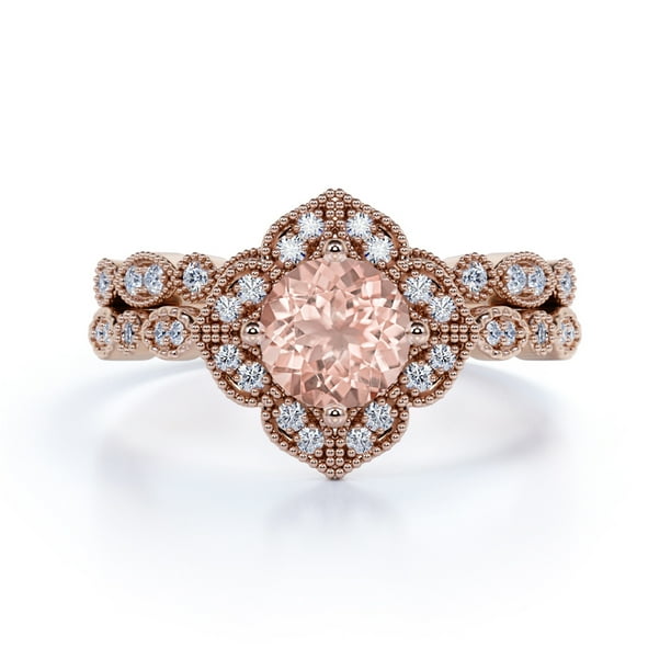 JeenMata 1.50 carat Round Cut and Diamond Halo