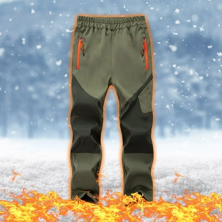 Lilgiuy Boys Girls Snow Ski Pants Fashion Plush Solid Color Keep Warm Windproof Water Proof Outdoor Hiking Snowboarding Pants Gifts for Your Children