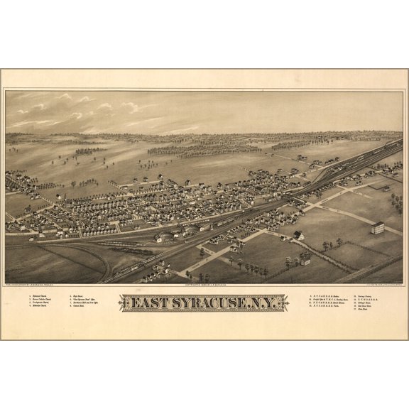 24"x36" Gallery Poster, map of East Syracuse, N.Y. 1885