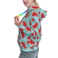thumbnail image 3 of Yiaed Watermelon Print Womens Casual Hoodies Crew Neck Long Sleeve Sweatshirts With Pocket Pullover Tops Women's Hooded Sweatshirt-Large, 3 of 5