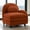 Orange, variant on AUU 1-Seat Curved Teddy Sofa, RSF Model with Pillow, Teddy Fabric Upholstered Couch for Living Room