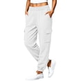 thumbnail image 3 of YABCSAZ Sweatpants for Women, Baggy Joggers Lounge Cargo Sweat Pants with Pockets, Cotton High Waisted Drawstring Casual Comfy Fall Athletic Joggers for Workout Gym, 3 of 5