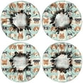 thumbnail image 2 of Shower Caps,Lovely Dog Breeds Waterproof Shower Cap for Women 4 Pieces,Double Reusable Hair Cover for Shower PEVA Elastic Stretch Hem, 2 of 7
