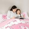 thumbnail image 3 of Feelyou Pink Initial D Full Size Comforter Sets, Cute Bow Bedding Sets, 3 Pieces, 3 of 6