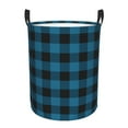 thumbnail image 2 of Uemuo Blue Black Plaid Pattern Circular Laundry Hamper Basket with handles,Collapsible laundry basket,Large capacity laundry hamper,Laundry Organizer-Medium, 2 of 8