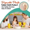 thumbnail image 3 of LoonWear Beige 12 Pack Plastic Tablecloths 54"x 108" Disposable Rectangle Table Cloth Plastic Table Cover for Party Disposable Tablecloths, 3 of 5