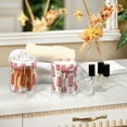 thumbnail image 4 of Yayeee 2 Pack Qtip Holder Bathroom Cotton Swab Canister with Lid Clear Dispenser Set, Pink Ice Cream, 4 of 6