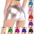 thumbnail image 5 of Inleife Nightclub Performance Shiny Faux Leather Shorts Pole Dance Hot Stamping Shorts Lingerie Shorts, 5 of 5