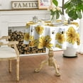 thumbnail image 5 of Summer Tablecloth 60×60 Inch Round, Yellow Sunflower Bumble Bee White Fall Washable Table Cover for Party Picnic Dinner Decor, 5 of 6