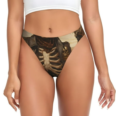 Sigee Western Skull Cowboy for Women s G-String Panty  Low Rise  Soft Lace Perfect for Everyday Wear or Special Occasions-Large