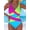 Color Block, variant on Women's Floral Print One Piece Swimsuit, Tummy Control Ruched V Neck Bathing Suit with Adjustable Straps