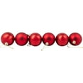 thumbnail image 6 of Northlight 2-Finish Christmas Ball Glass Ornaments - 3.25" (80mm) - Red - 6ct, 6 of 9