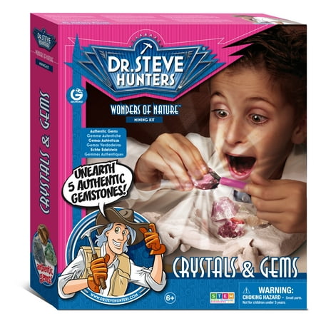 Dr. Steve Hunters - Crystal & Gem Dig Mining Kit - Real Specimens - Uncle Milton Scientific Educational (Dr Toy Best Educational Products)