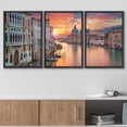 thumbnail image 3 of wall26 - 3 Piece Framed Canvas Wall Art - Venice. Image of Grand Canal in Venice, with Santa Maria Della Salute Basilica - Modern Home Art Stretched and Framed Ready to Hang - 16"x24"x3 Bla, 3 of 5