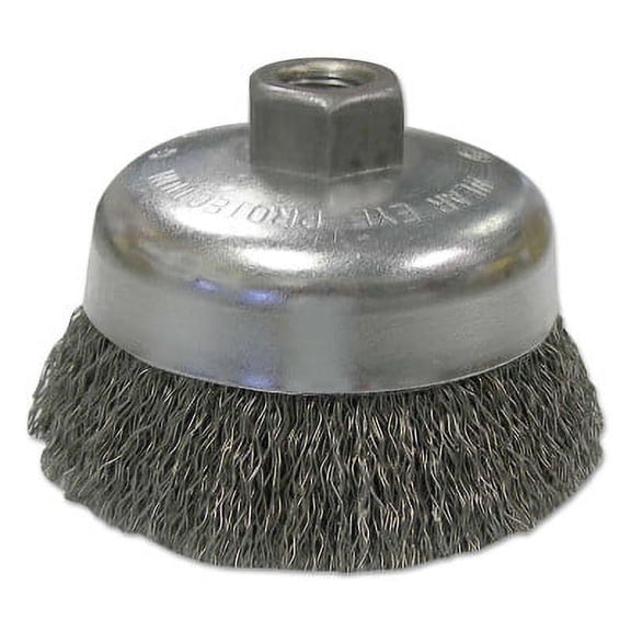 Anchor Brand 102-BW-340 Crimped Wire Cup Brushes, 4 in. Dia. - 0.02 in. Carbon Steel Wire