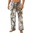 thumbnail image 3 of GrmtClth Mens Flannel Camouflage Sweatpants Baggy Straight Leg Elastic Waist All Season Y2K Streetwear Casual Long Pants Camel S, 3 of 6
