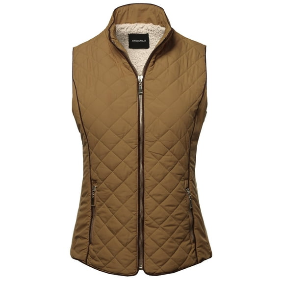 FashionOutfit Women's Solid Padded Lightweight Puffer Vest
