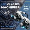 thumbnail image 4 of 8x15x23x Double Eye Jewelry Watch Repair Tools Magnifier Loupe Glasses&LED Light E8N5, 4 of 6
