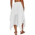 thumbnail image 4 of Summer Women Boho Maxi Skirt Casual Flowy Asymmetric High-Low Hem Lightweight Comfortable Skirt, 4 of 5