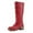 Red, variant on Boots for Women,High Boots for Women Autumn Winter Long Round Toe Warm Flat Sole On Mid Heel Boots,Knee High Boots Women,Red,8