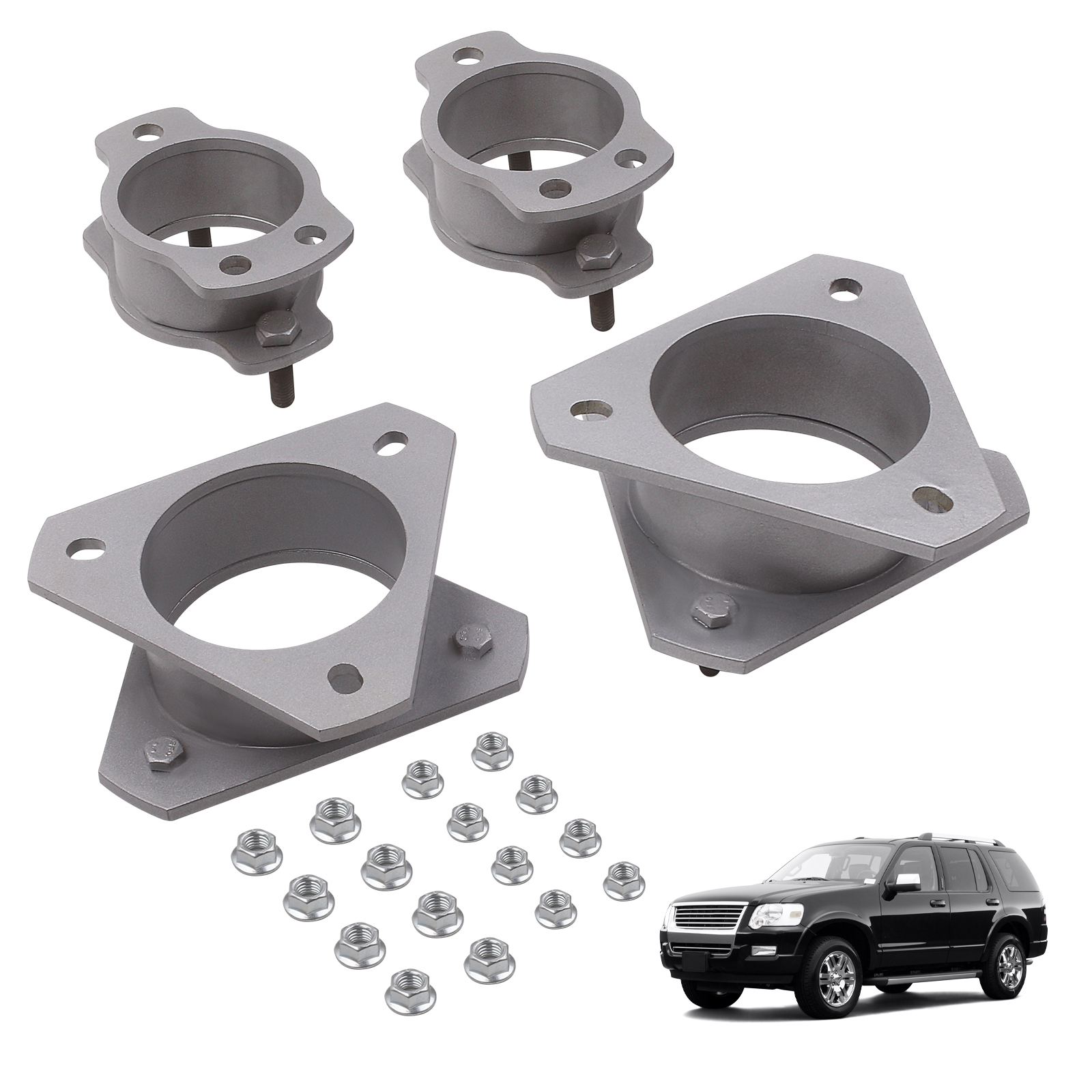 maXpeedingrods 3" Front and 2" Rear Lift Leveling Kits for Ford Explorer 2002-2005, Bolt-On Lift Strut Spacers