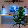 thumbnail image 2 of Gymax Office Computer Desk Chair Gaming Chair Adjustable Swivel w/Footrest Green, 2 of 10