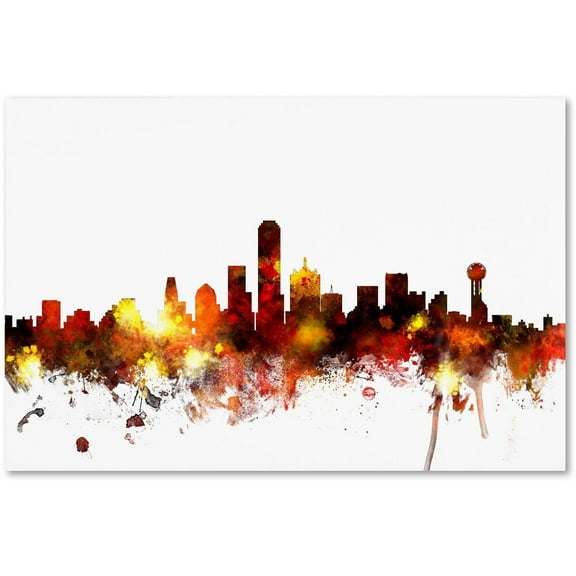 Trademark Fine Art "Dallas Texas Skyline II" Canvas Art by Michael Tompsett