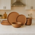 thumbnail image 2 of Stoneware Dinnerware Set 12 Piece for 4,Dinner Plates and Bowls Set,Stackable Matte Glaze,Microwave and Dishwasher Safe Tableware for Home Kitchen, 2 of 9
