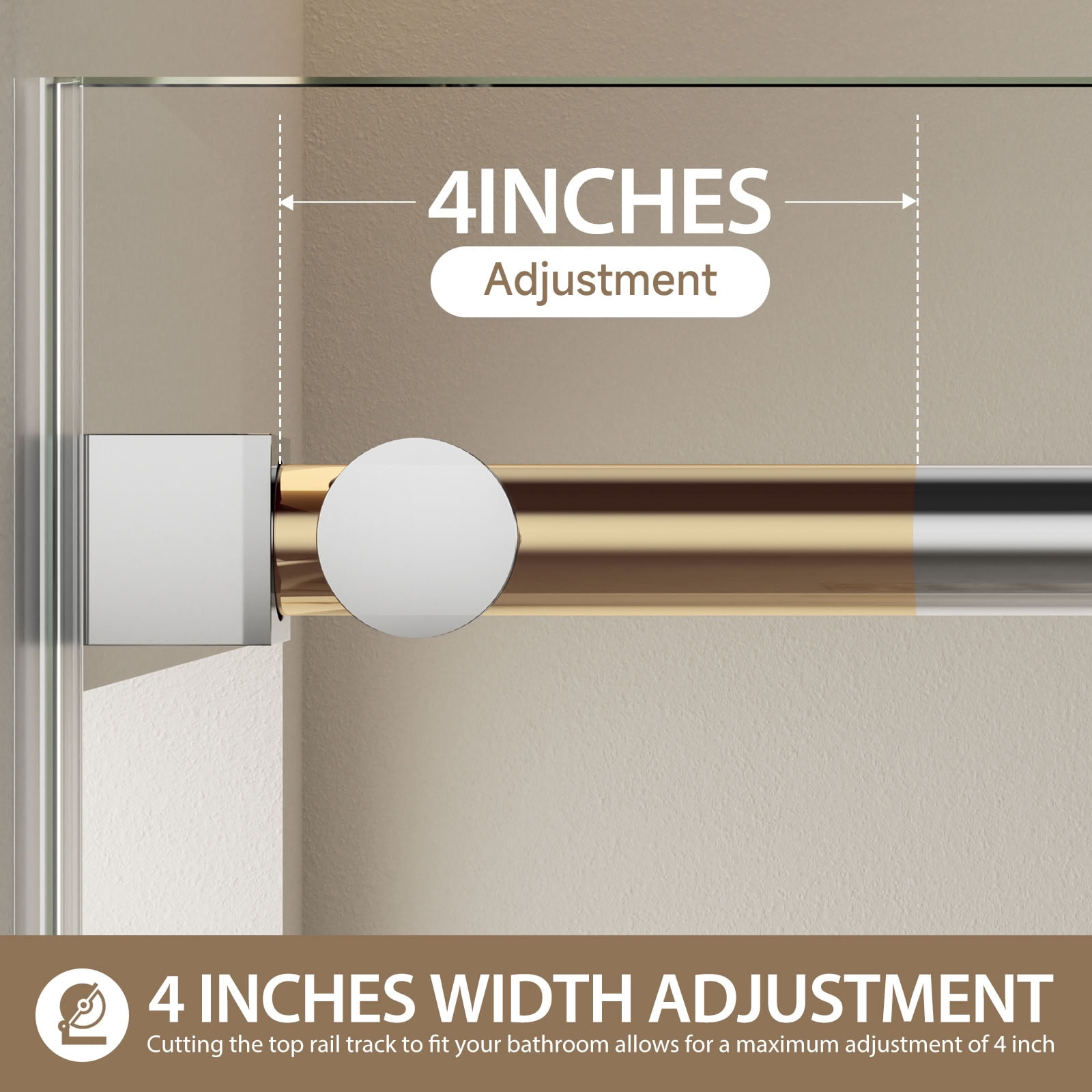 MAYEERTY Frameless Single Sliding Bathtub Door, Chrome, 5/16" Tempered Glass with Explosion-Proof Film, Waterproof & Reversible Installation