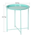 thumbnail image 4 of VECELO Small Round Side End Table, Folding Metal Coffee Table with Removable Tray for Living Room Bedroom Balcony and Office, Green, 4 of 10