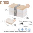 thumbnail image 4 of Original Bento Box Lunch Box Japanese Style 2 Layer Food Containers with Utensils Spoon and Fork Bundle Divider Salad Box for Men Women(White), 4 of 11