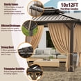 thumbnail image 3 of HOTEEL 10' x 12' Hardtop Gazebo, Outdoor Steel Double Galvanized Roof Canopy, Aluminum Frame Permanent Pavilion Metal Gazebo with Curtains and Netting, Sunshade for Patios, Gardens, Lawns, Brown, 3 of 9