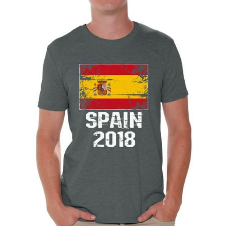 Awkward Styles Spain 2018 Men's T Shirt Spain Soccer Shirts for Football Fan Spanish Flag Shirts Spain Soccer Gifts for Him Spain Tee Shirts Spain Football Shirts 2018 Spain Football Club