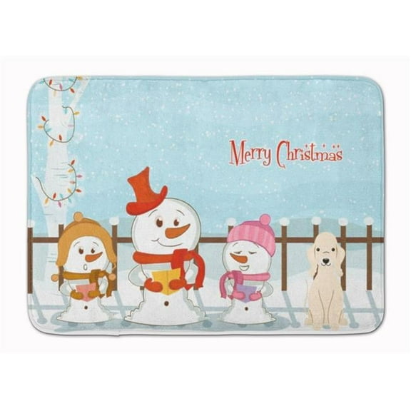 Merry Christmas Carolers Bedlington Terrier Sandy Machine Washable Memory Foam Mat