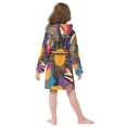 thumbnail image 7 of FORMRS Niños Bathrobe Unisex Hooded Robe Soft Plush Pajamas Sleepwear, Size 4-6T, Futuristic Circles, 7 of 7