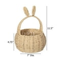 thumbnail image 4 of Wickerwise Hand-Woven Easter Bunny Ear Basket with Handle – Multi-Purpose Paper Rope Wicker Basket for Easter Egg Hunts, Picnics, Flower Arrangements, Food Storage, Party, and Home Decor, Nude, 4 of 7