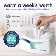 Hiccapop Baby Wipe Warmer and Wet Wipes Dispenser with Changing Light, White