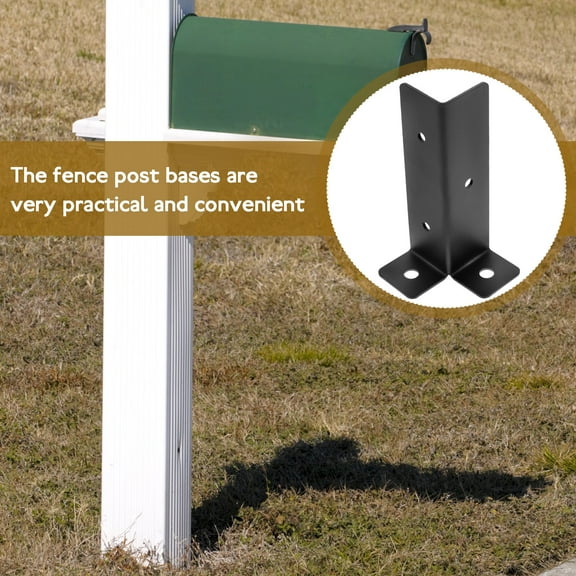 RENACLIPY Fence Post Base Cover Iron Mailbox Bracket for Home Renaclipy 1Set