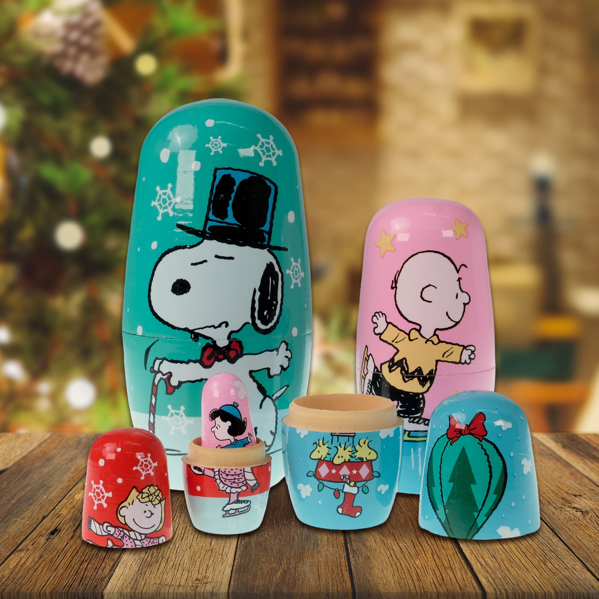 Peanuts 5‑Piece Collectible Nesting Doll Set, Multicolor, 5.5‑inch, Peanuts Characters