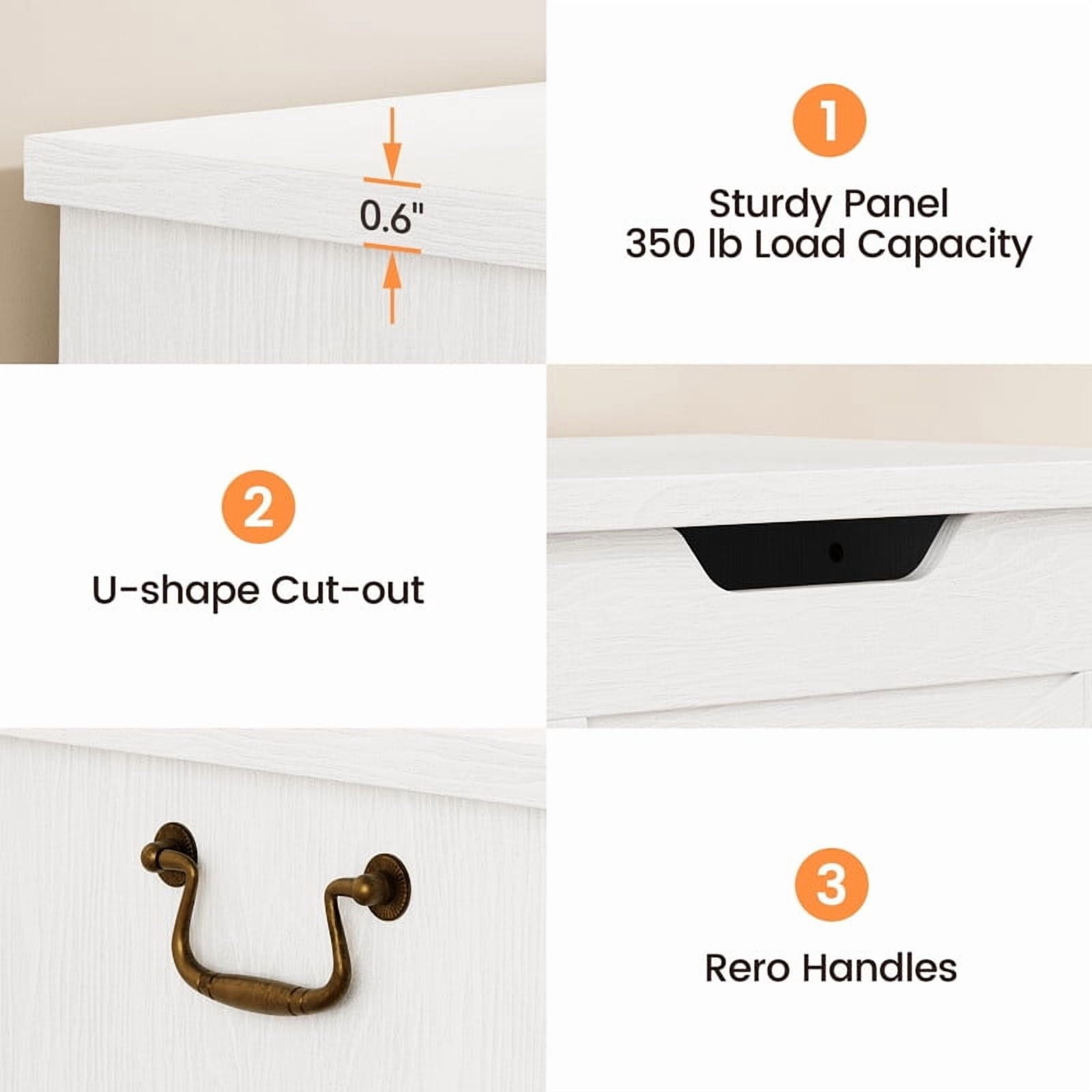 39.4" Storage Chest for Bedroom, Farmhouse Storage Trunk Toy Chest Box with Safety Hinge, Wooden Storage Bench for Living Room, Entryway, Supports 350 lbs, White