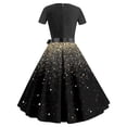 thumbnail image 3 of Mefallenssiah Mode Femmes Casual Floral Impression Manches Courtes Tour de Genou-Haut Robe, 3 of 3