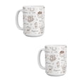 thumbnail image 1 of Duo de tazas de cerámica 445 ml diseño ilustrado tipos de café, 1 of 7