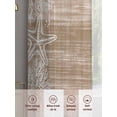 thumbnail image 5 of Brown Coastal Sheer Curtains 108 Inch Length 2 Panels Set, Summer Ocean Sea Ombre Starfish Corals Voile Window Treatment Semi Sheer Long Curtains Drapes for Bedroom/Living Room/Kitchen 52"x108"x2, 5 of 7
