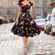 thumbnail image 3 of Vintage Christmas Printed V-Neck Short-Sleeved Dress All-match Breathable Dress Clothing for Theme Parties, 3 of 5