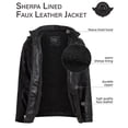 thumbnail image 2 of URBAN REPUBLIC Boys' Leather Jacket - Sherpa Lined Motorcycle Faux Leather Coat (Sizes: 8-20), 2 of 7