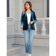 thumbnail image 6 of IDOPIP Women's Velvet Blazer Jacket Long Sleeve Open Front Cardigan Coat Business Office Blazer with Pockets, 6 of 10