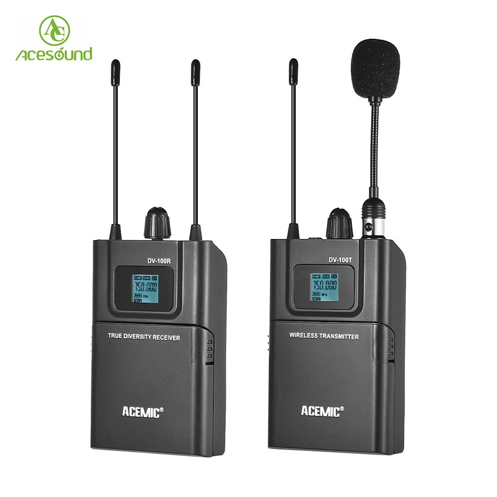 ACEMIC DV100 UHF Wireless Microphone Transmitter Receiver Lavalier