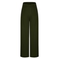 thumbnail image 6 of Olyvenn Womens Wide Leg Trouser Yoga Pants with Pockets High Waist Stretchy Work Casual Pant Petite Regular Stretch Dress Pants Army Green XL, 6 of 8