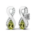 thumbnail image 2 of 925 Sterling Silver 8x5mm Pear Peridot Open Infinity Valentines Day Gifts Women Earrings, 2 of 4